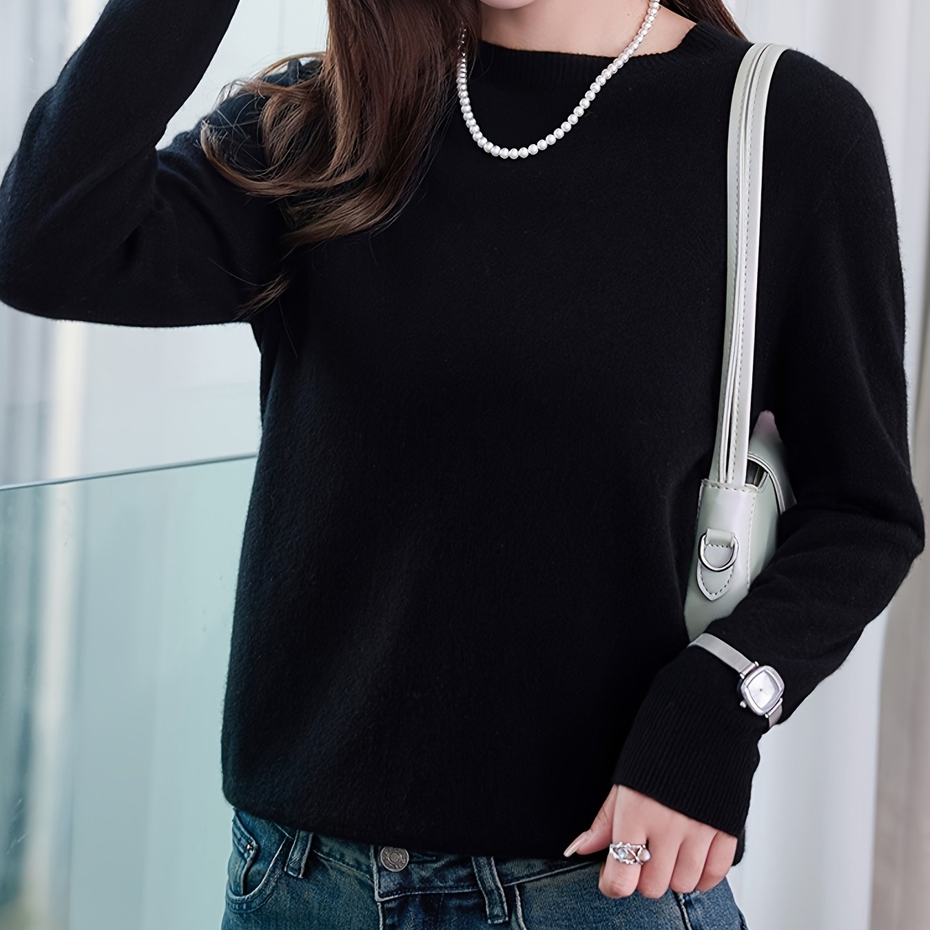 Danièle | Elegante Trui Met Ronde Hals