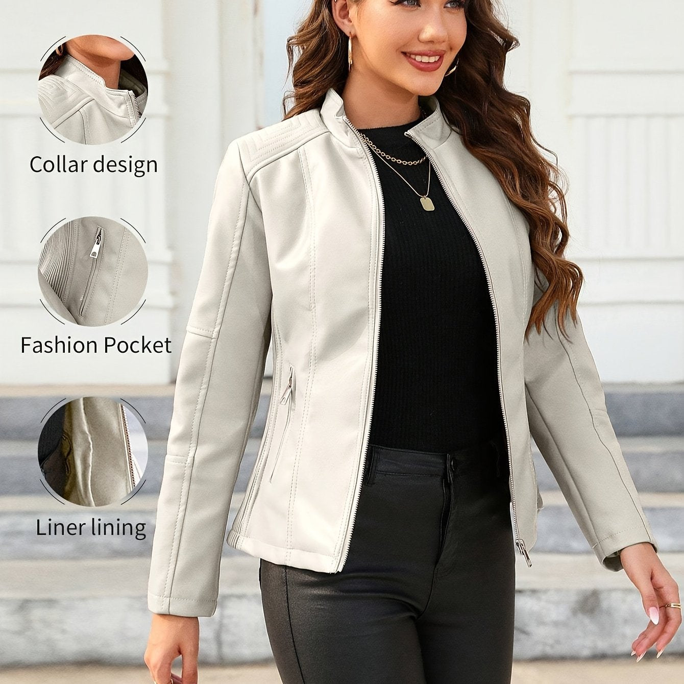 Elegante | Faux Leather Motorjacket