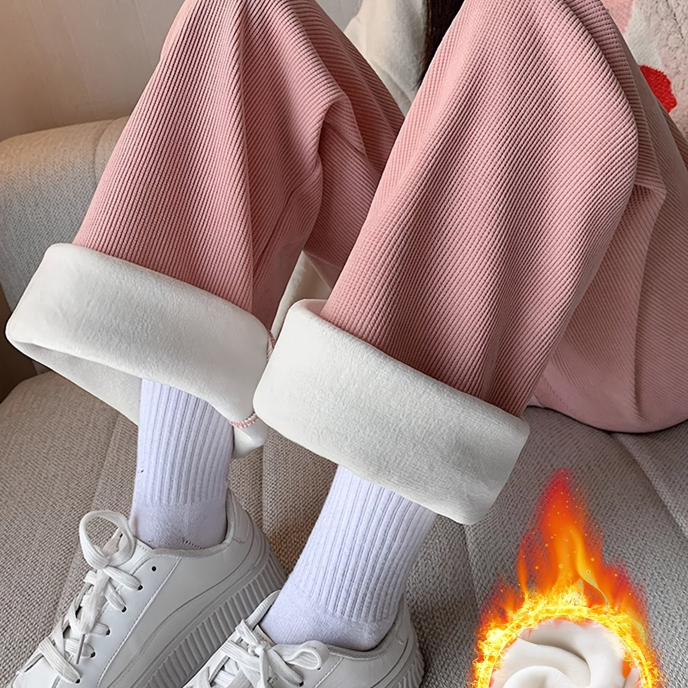 Loes | Wijde Broek Met Hoge Taille En Warme Voering