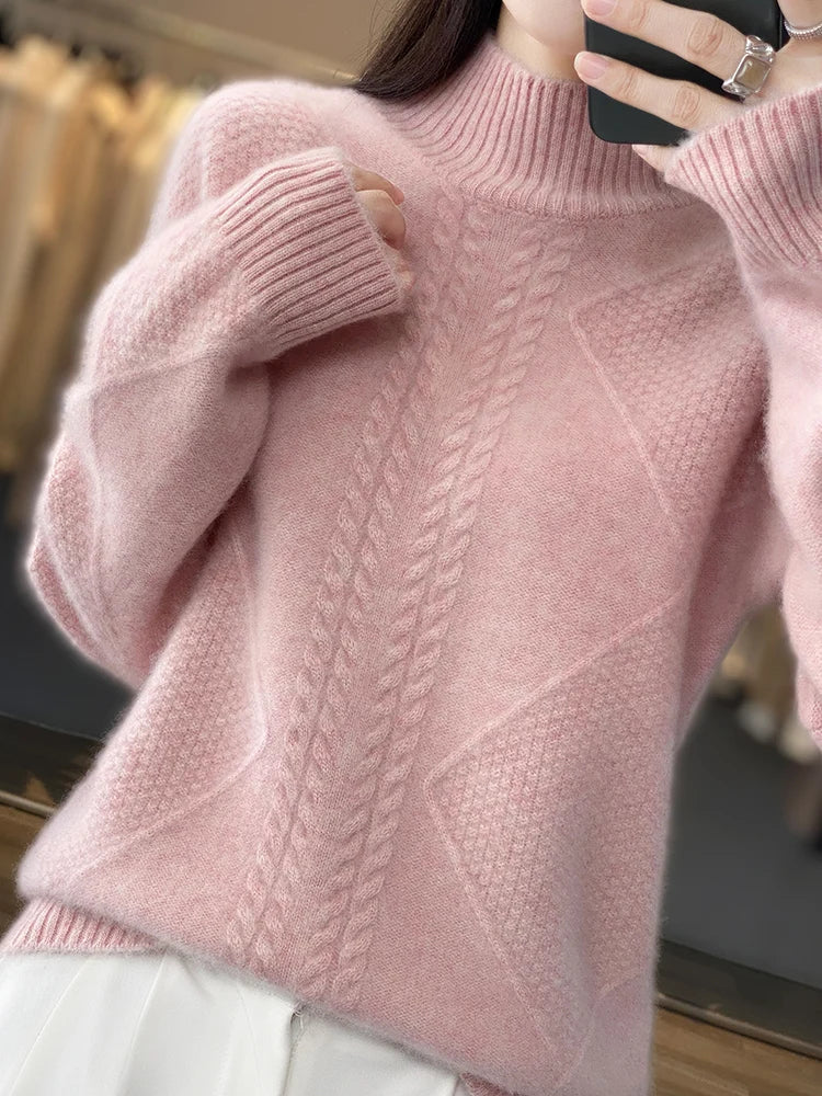 Cable Knit Turtleneck Sweater