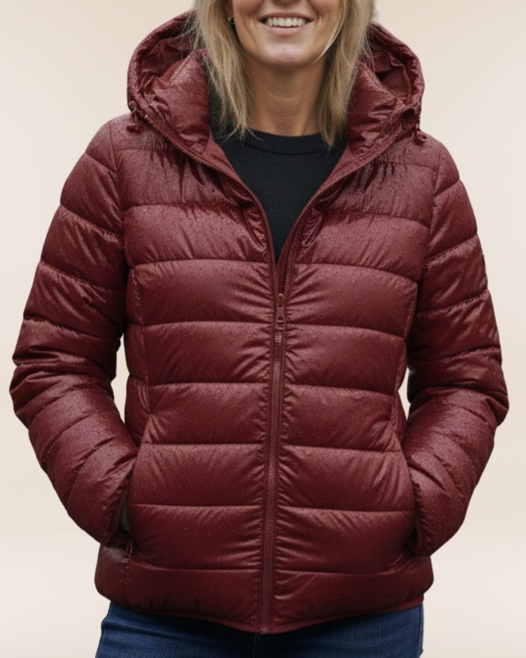 Jacqueline | Licht Gewatteerde Jas met Capuchon