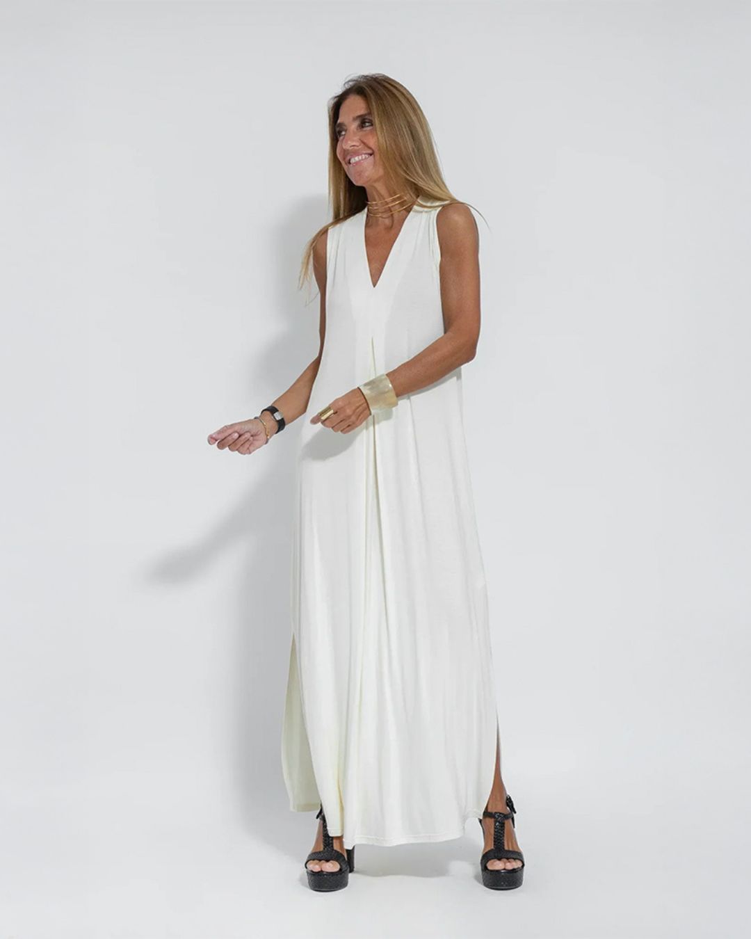 Annelies | Elegante Lange Jurk met Gratis Bijpassende Cardigan