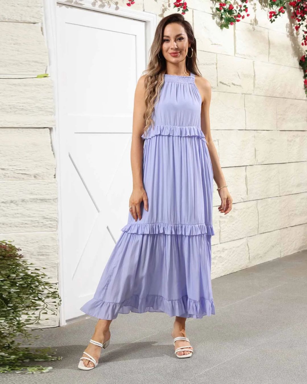 Liesbeth | Zomerse Maxi Jurk met Speelse Ruches