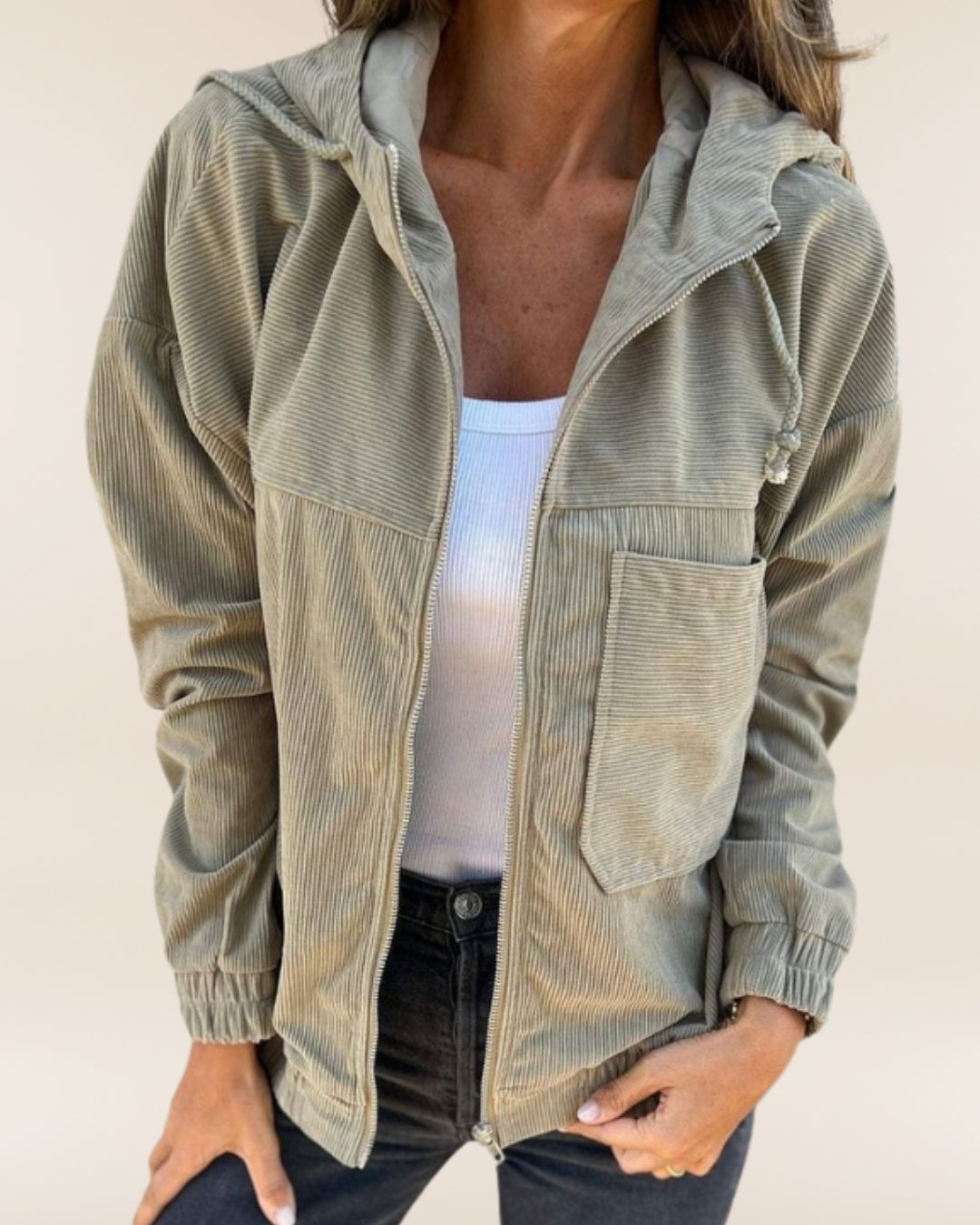 Hilde | Lichte Corduroy Jas