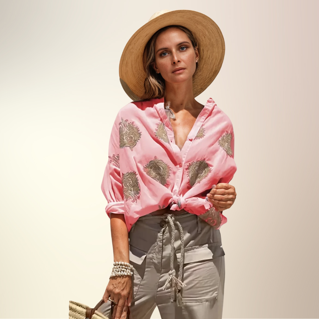 Julia | Boho-Geïnspireerde Linnen Kropblouse