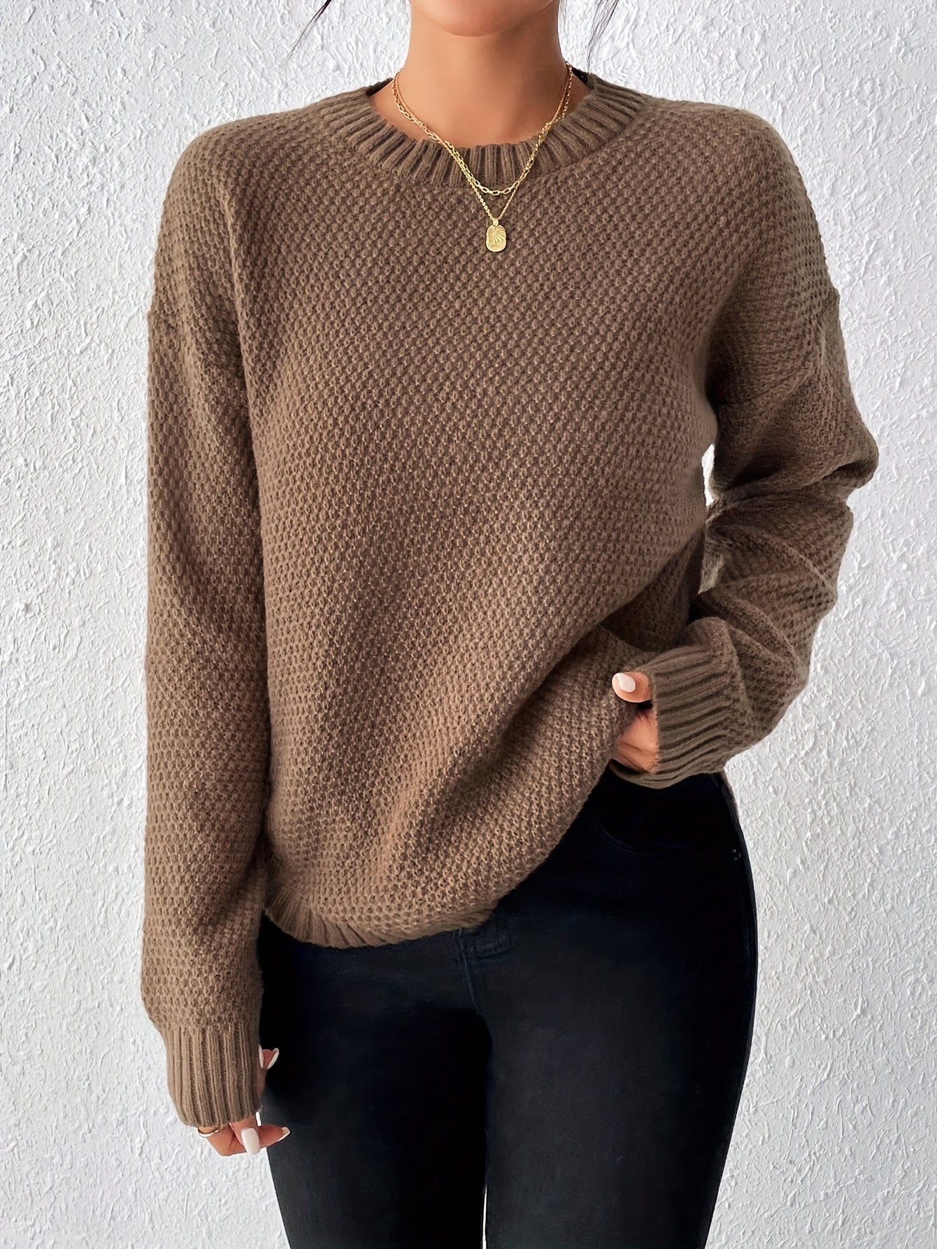 Gerrie | Elegante Gebreide Trui met Ronde Hals