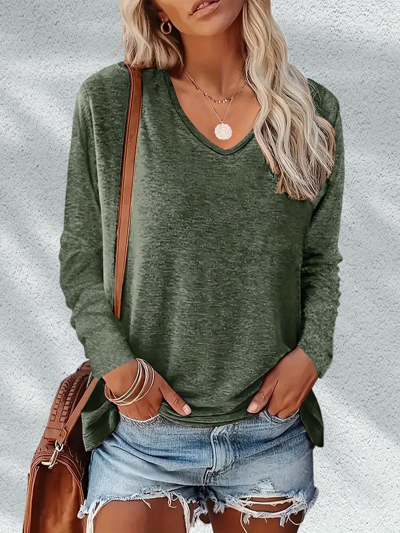 Caroline | Casual V-Hals Lange Mouw Top