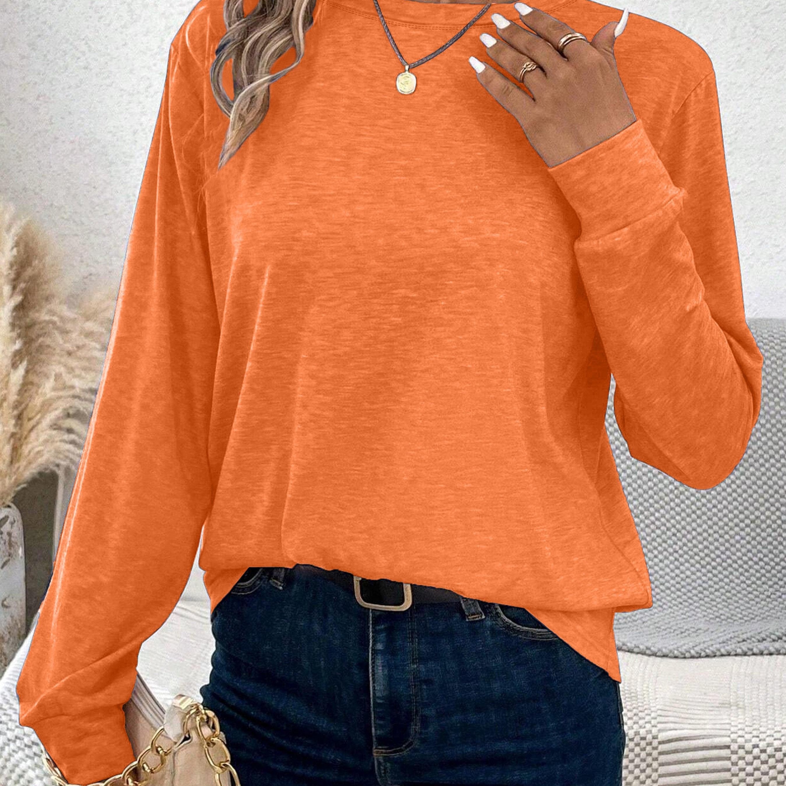 Evelien | Casual Lange Mouw Top Met Ronde Hals