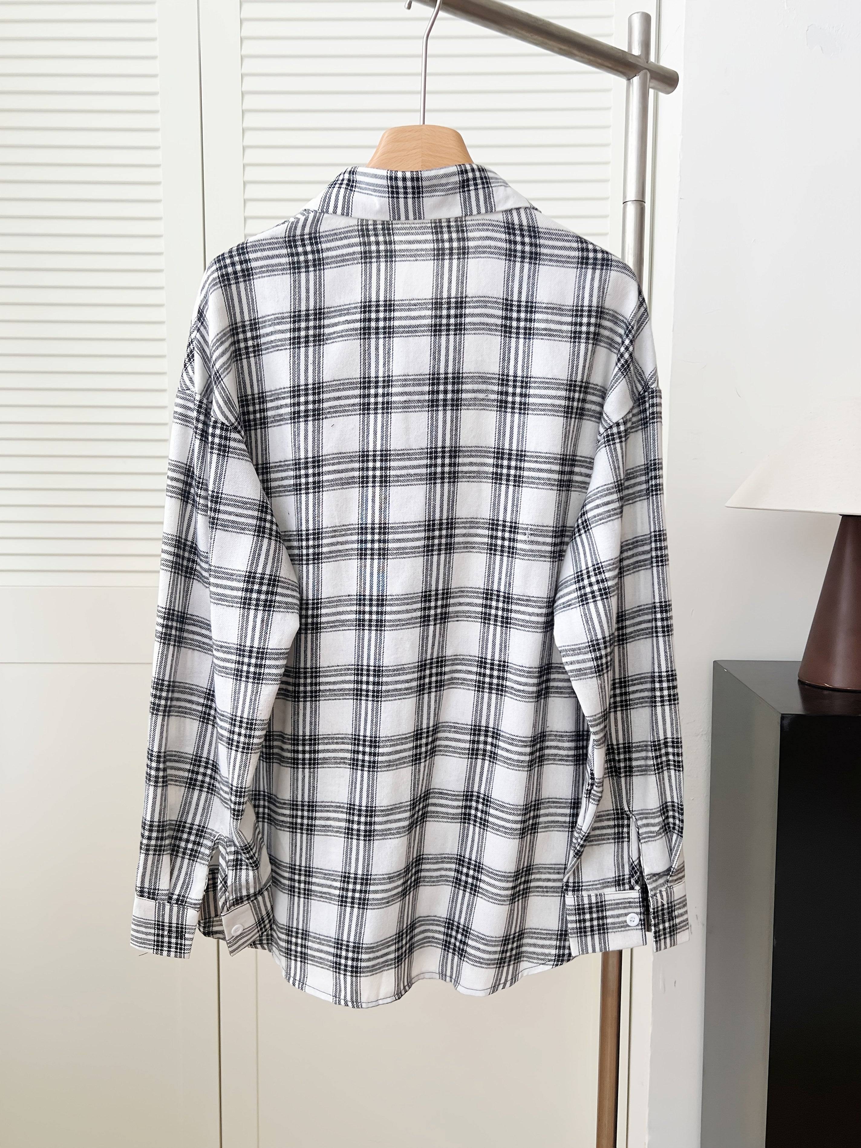 Elly | Losse Langemouw Hemd Met Ruitpatroon