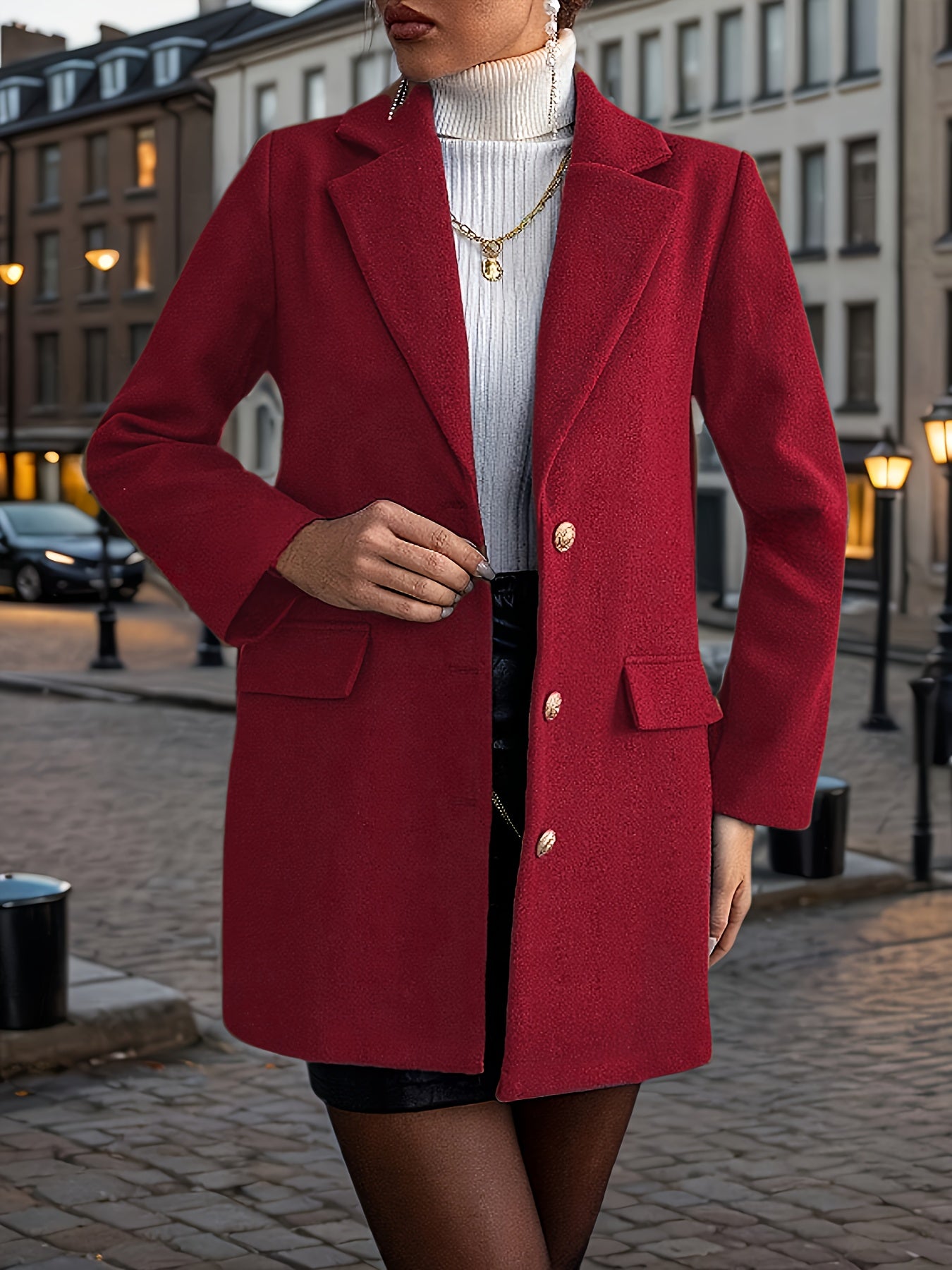 Mieke | Elegante Effen Lange Jas