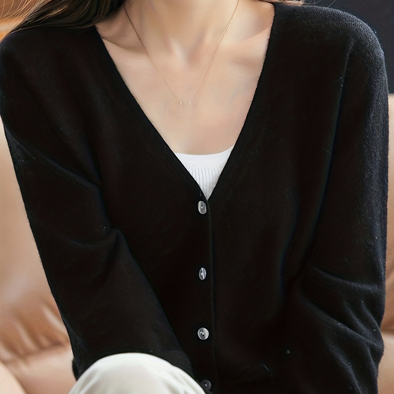 Julie | Effen vest met V-hals