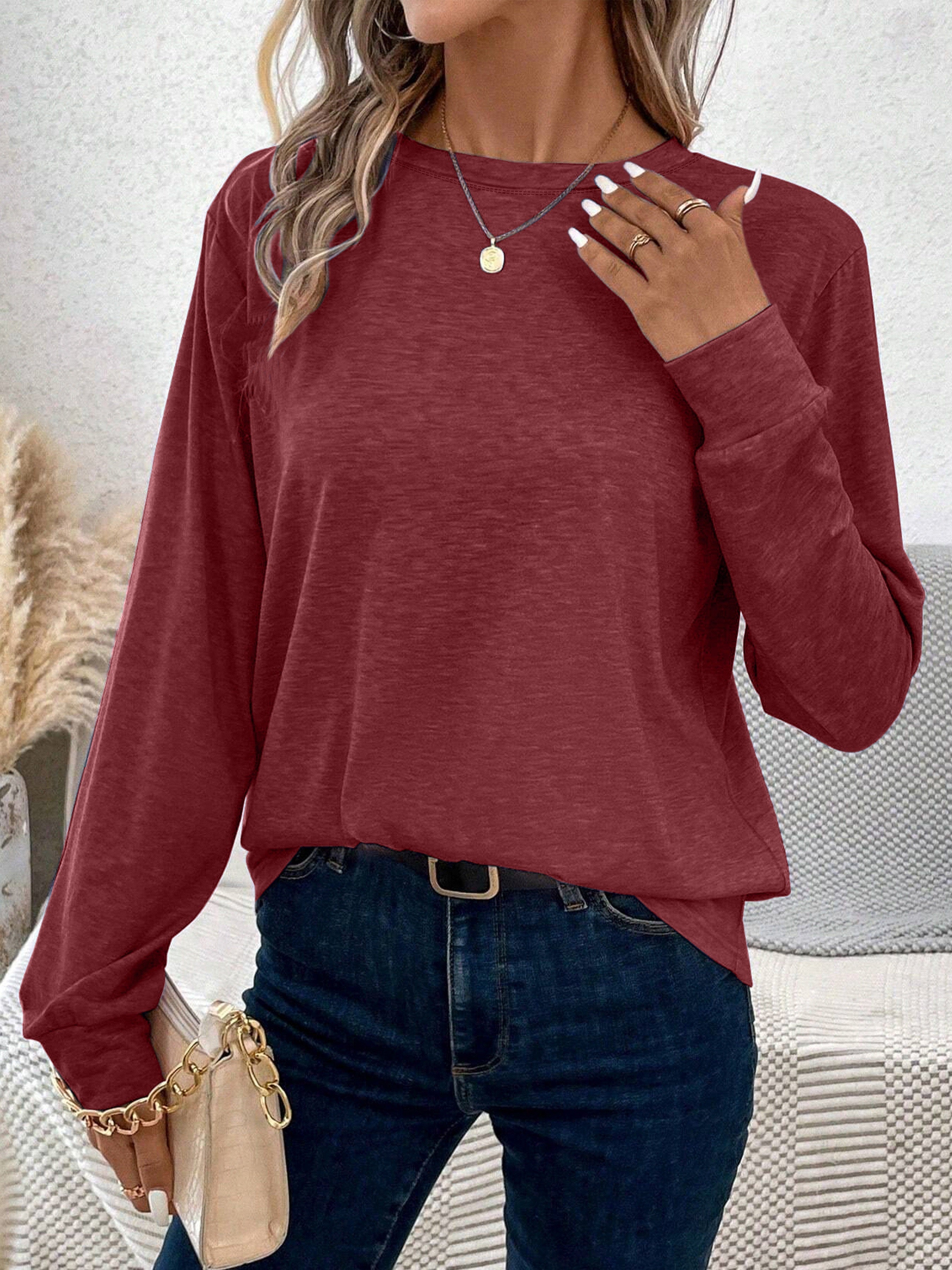 Evelien | Casual Lange Mouw Top Met Ronde Hals