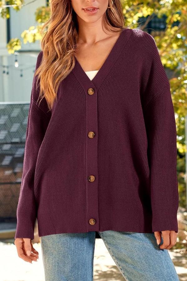Relaxed Fit Button Down Cardigan