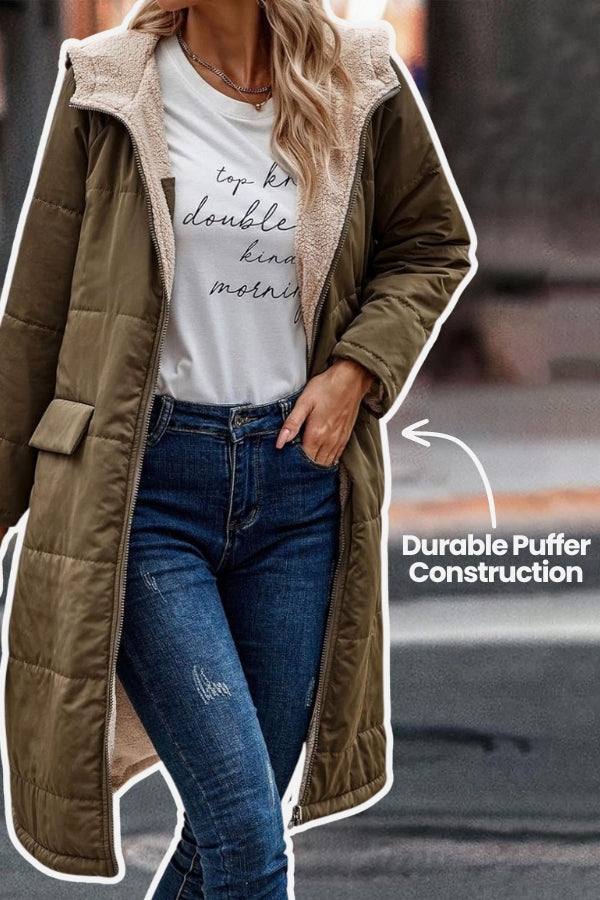 Reversible Sherpa-Lined Puffer Coat