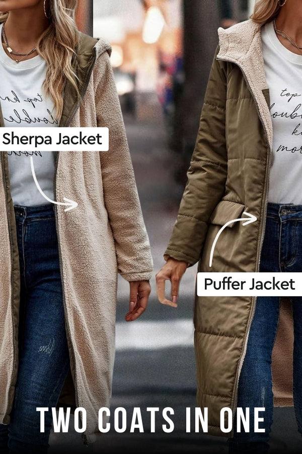 Reversible Sherpa-Lined Puffer Coat