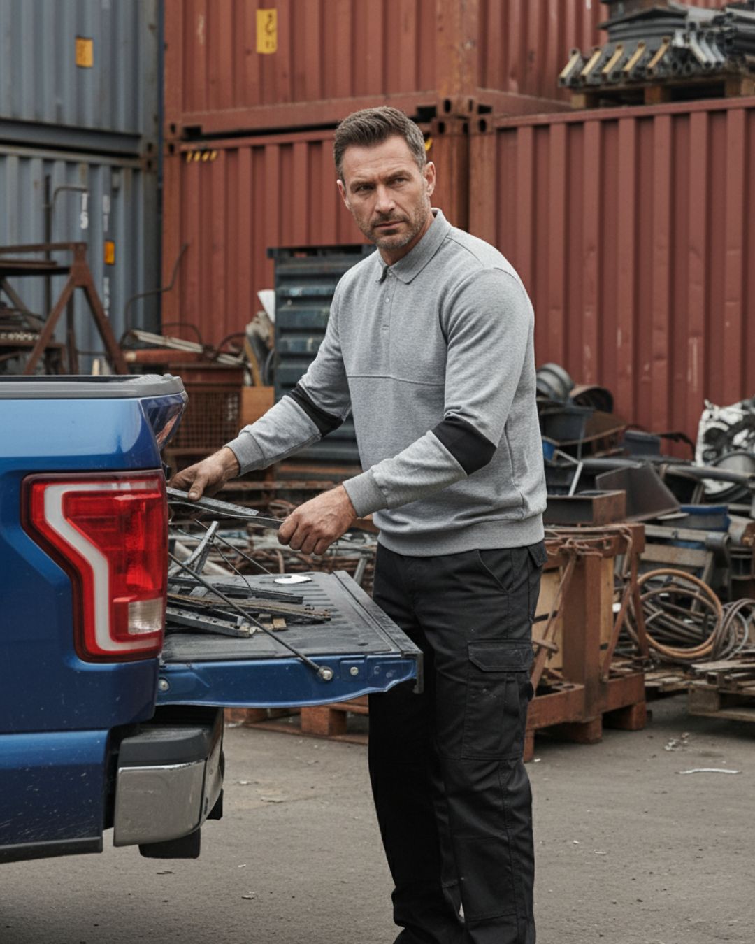 Heavy-Duty Polo Sweatshirt