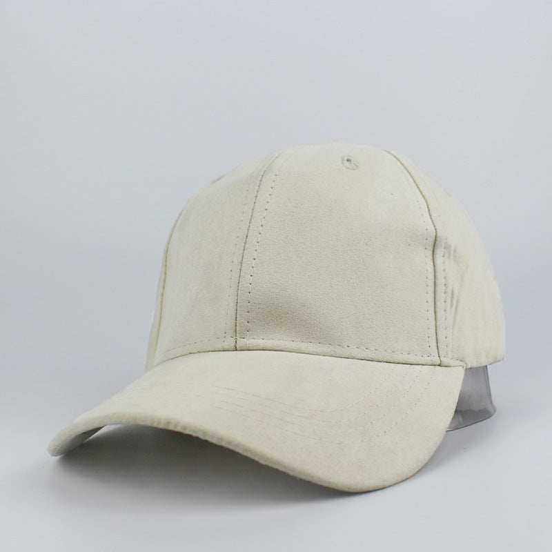 Suede Baseball Hat Solid Color Peaked Hat Black Brown Summer Sun Hat
