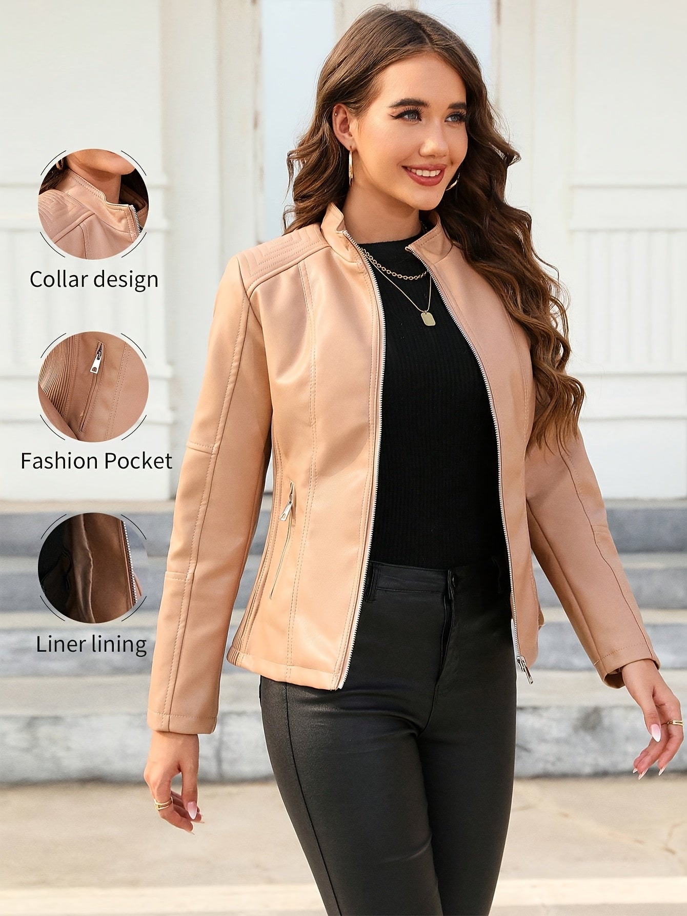 Elegante | Faux Leather Motorjacket