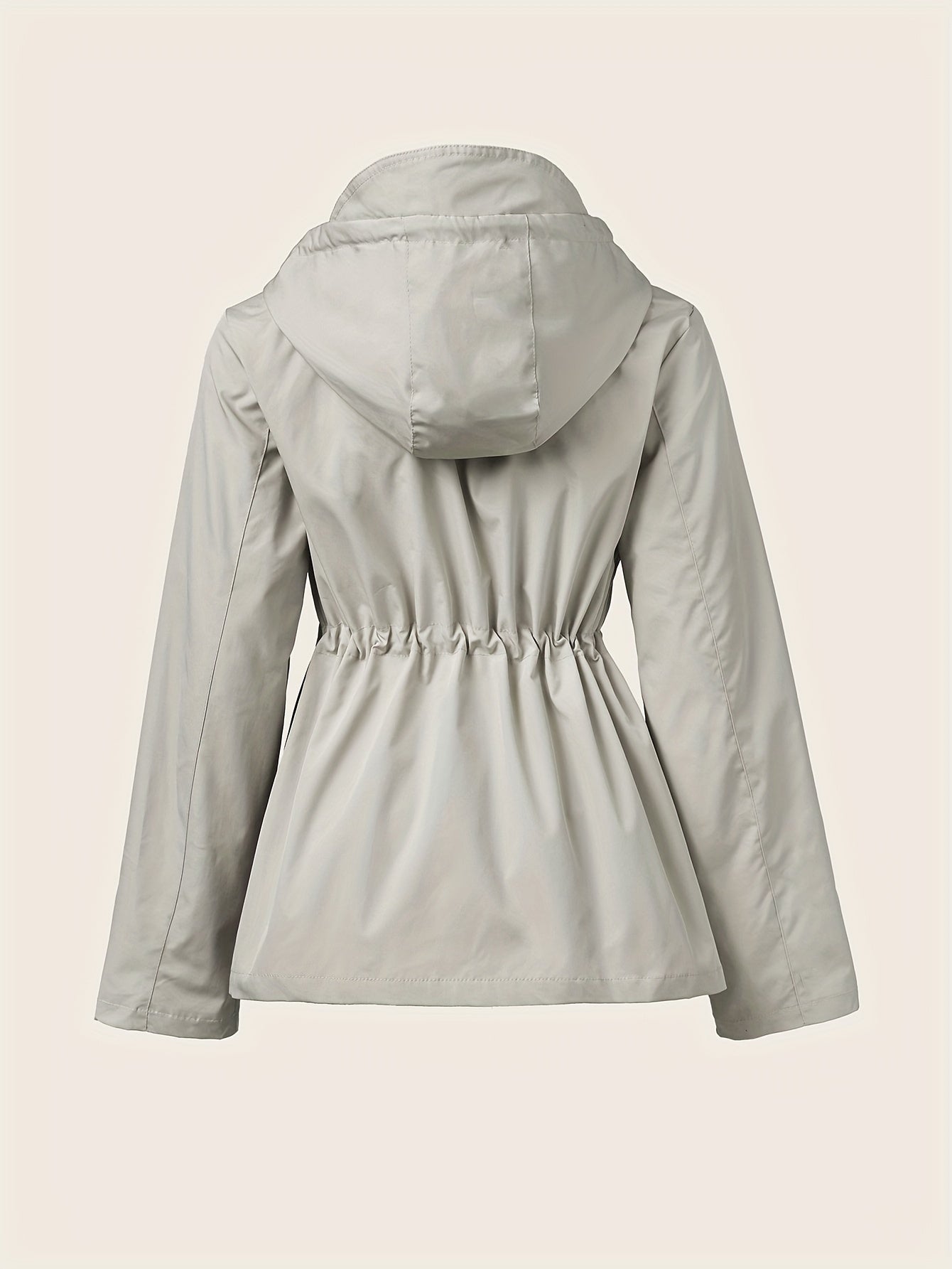 Corine | Trekkoord Rits Hooded Trenchcoat