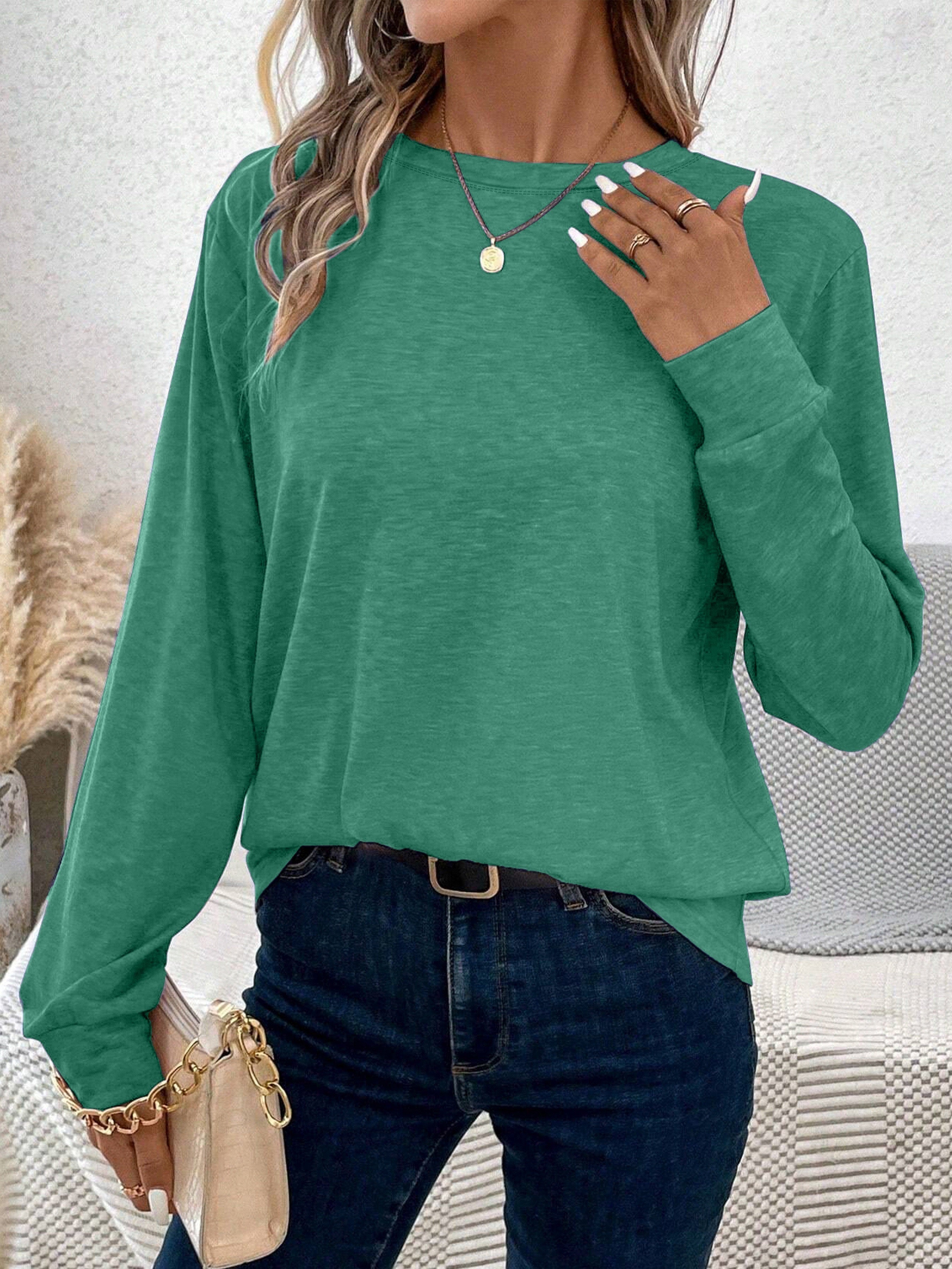 Evelien | Casual Lange Mouw Top Met Ronde Hals