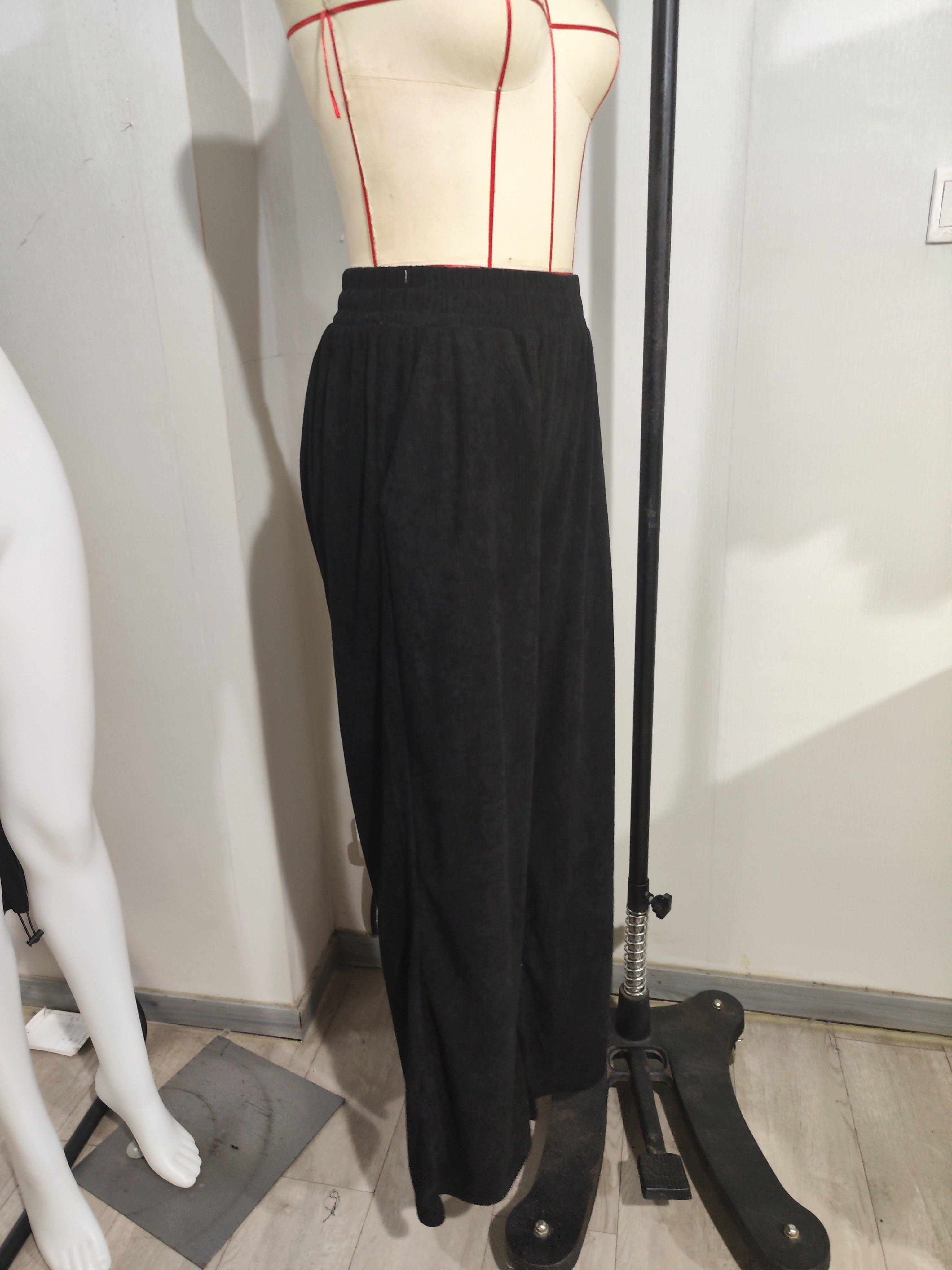 Lieve | Casual Gebreide Rechte Broek Met Zakken