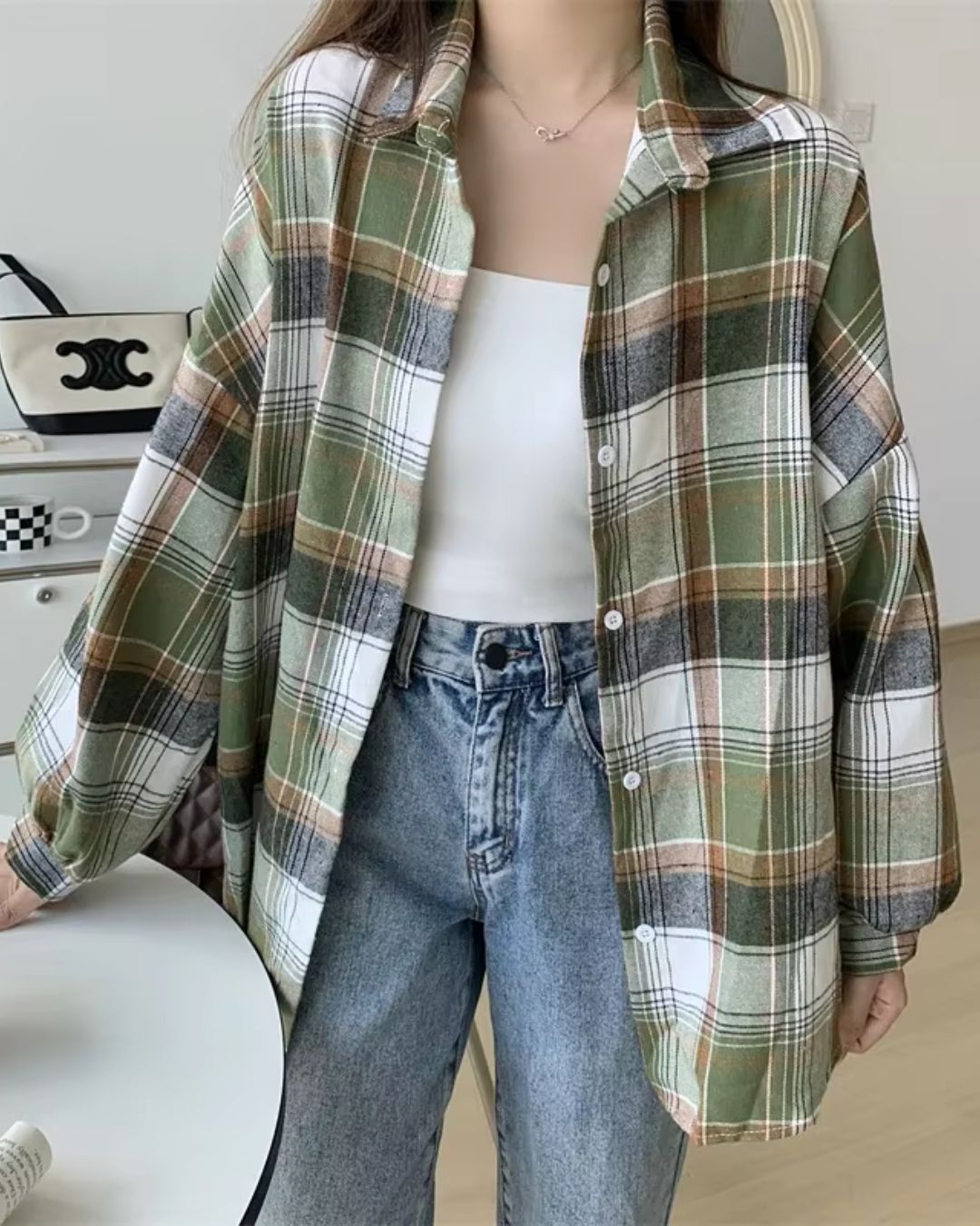 Janna | Geruit Flanellen Overhemd