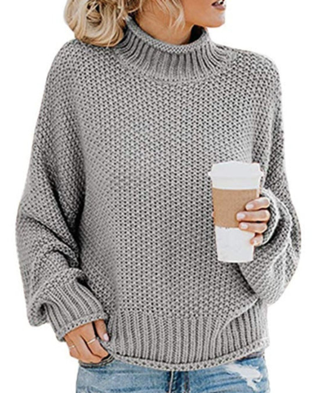 Textured Mock-Neck Sweater
