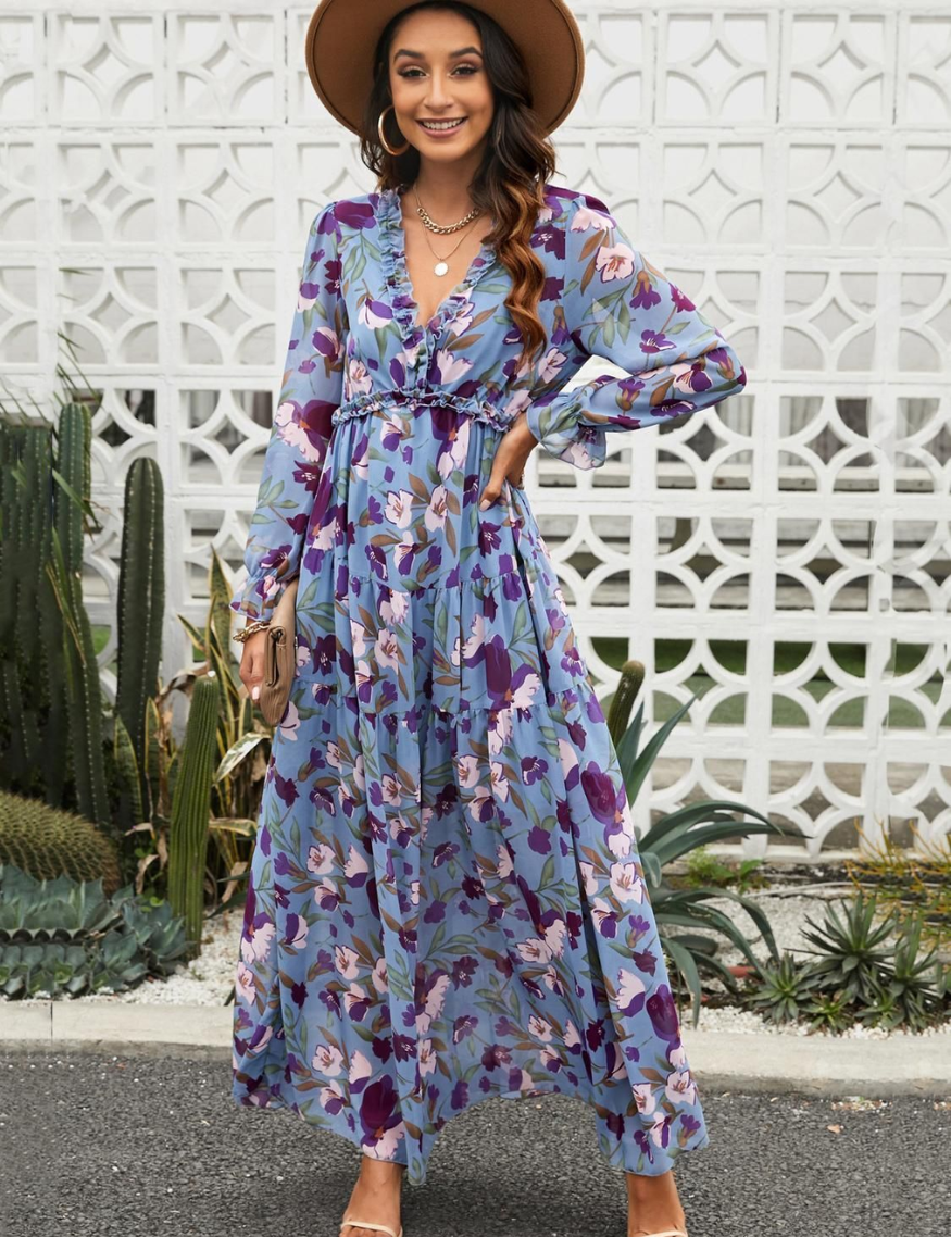 Corrie | Zomerse maxi-jurk met elegante bloemenprint