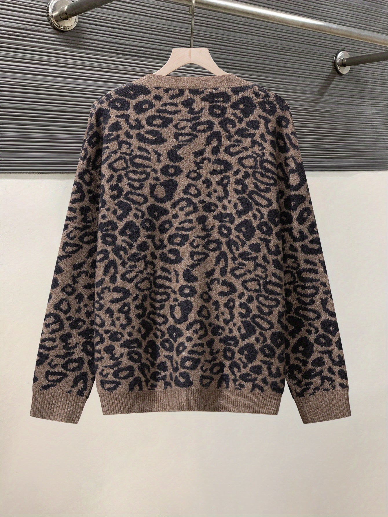 Meike | Vintage Luipaard Print Cardigan Met Contrast Borduurwerk