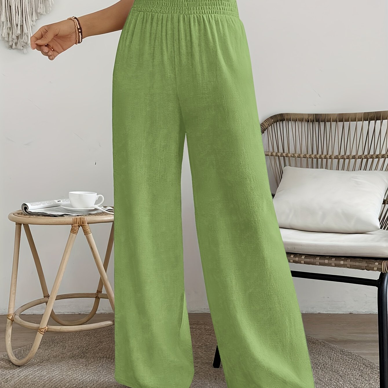 Gerarda | Elegante lange broek met hoge taille