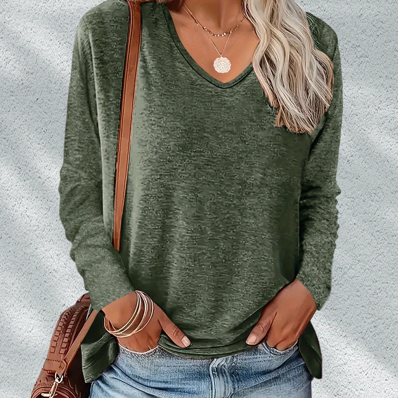 Caroline | Casual V-Hals Lange Mouw Top