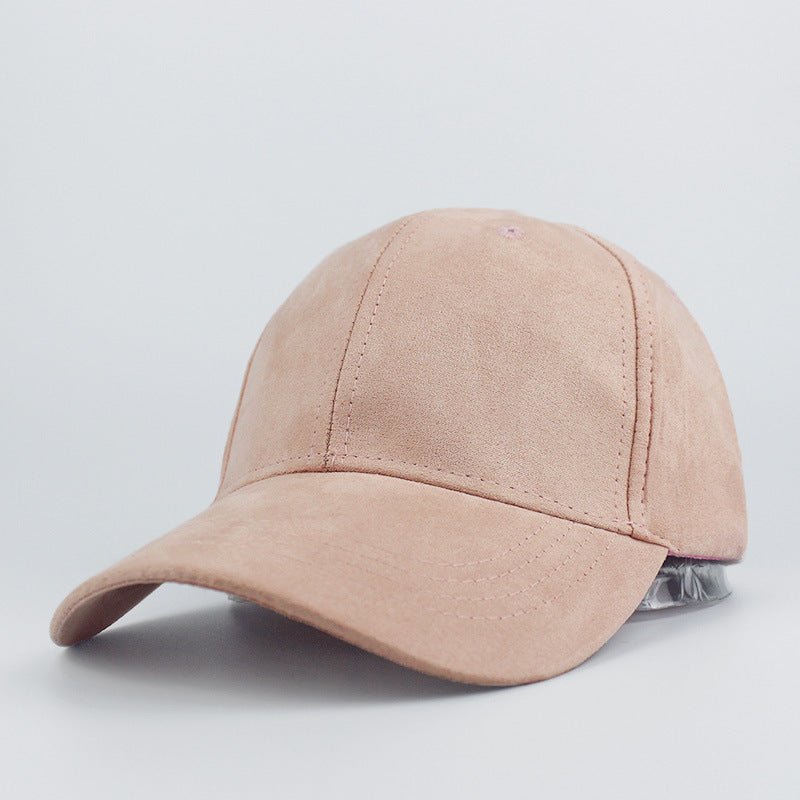 Suede Baseball Hat Solid Color Peaked Hat Black Brown Summer Sun Hat