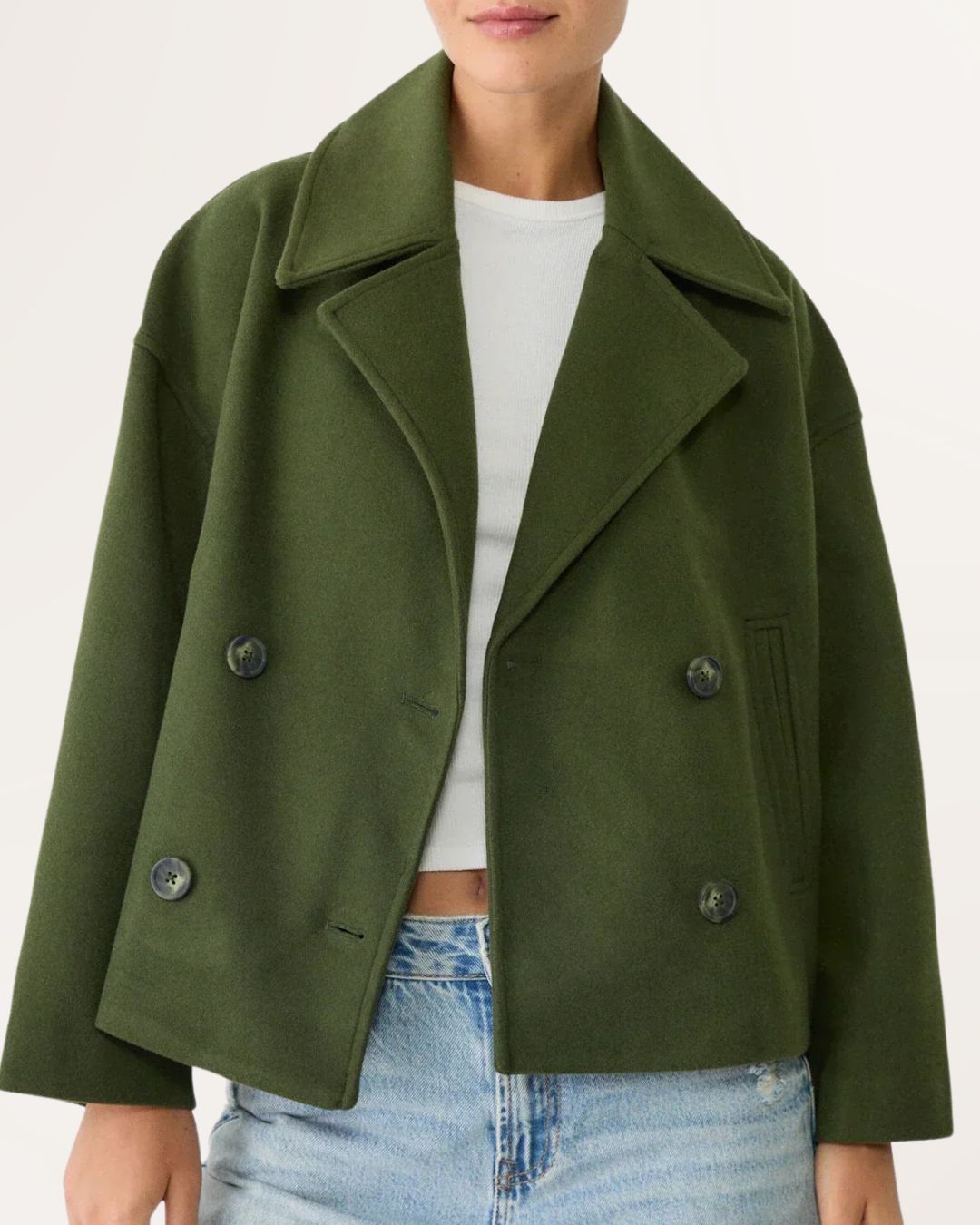 Lydia | Korte Elegante Jas met Dubbele Knopen