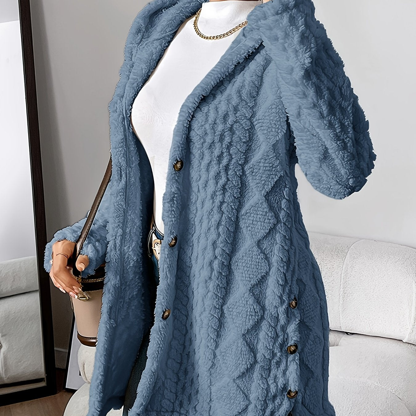 Dora | Lange Pluche Cardigan