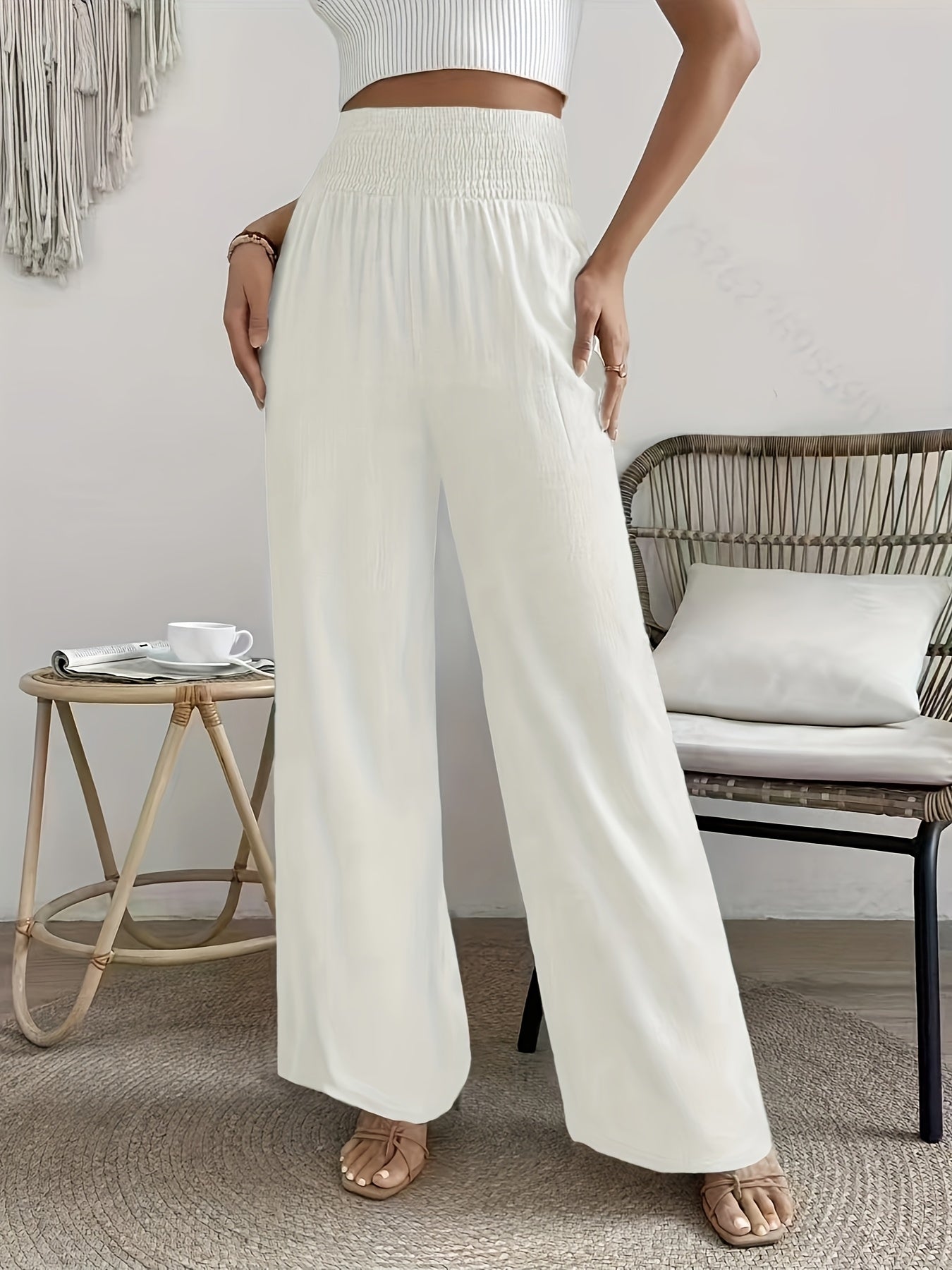 Gerarda | Elegante lange broek met hoge taille