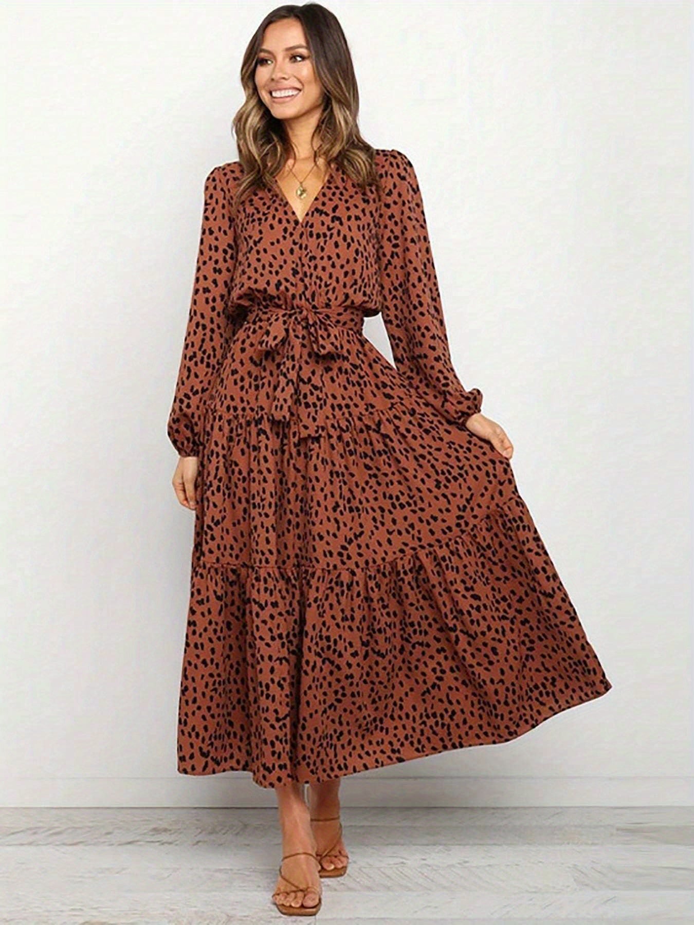 Catharina | Casual Lange Jurk Met V-Hals