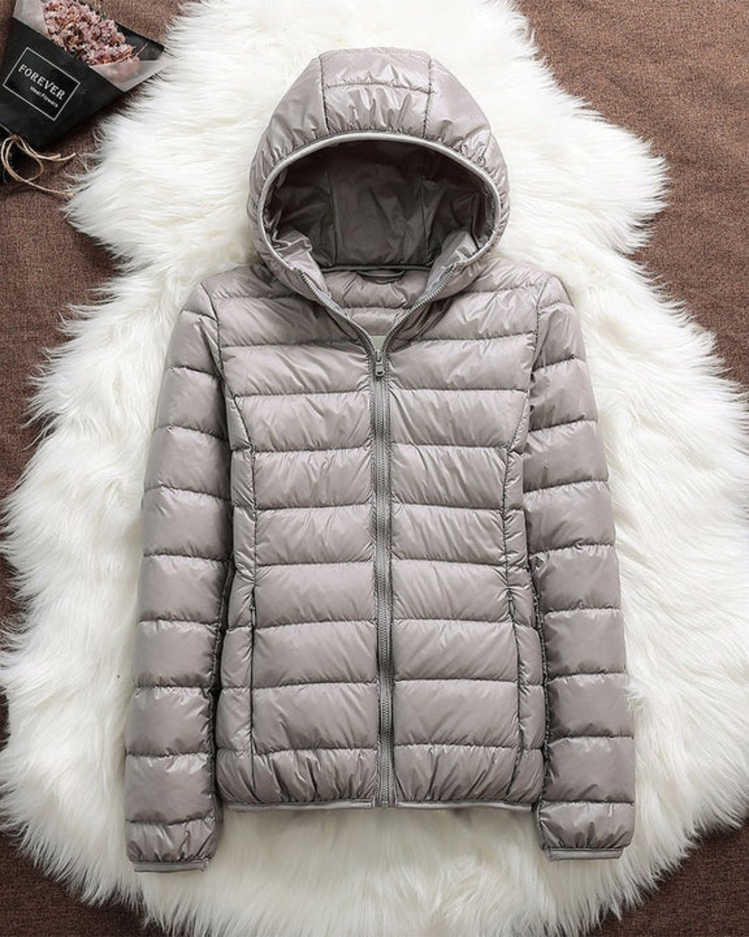 Jacqueline | Licht Gewatteerde Jas met Capuchon