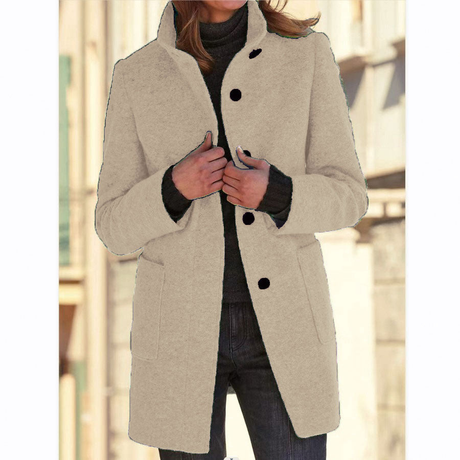 Classic Button-Up Wool Coat