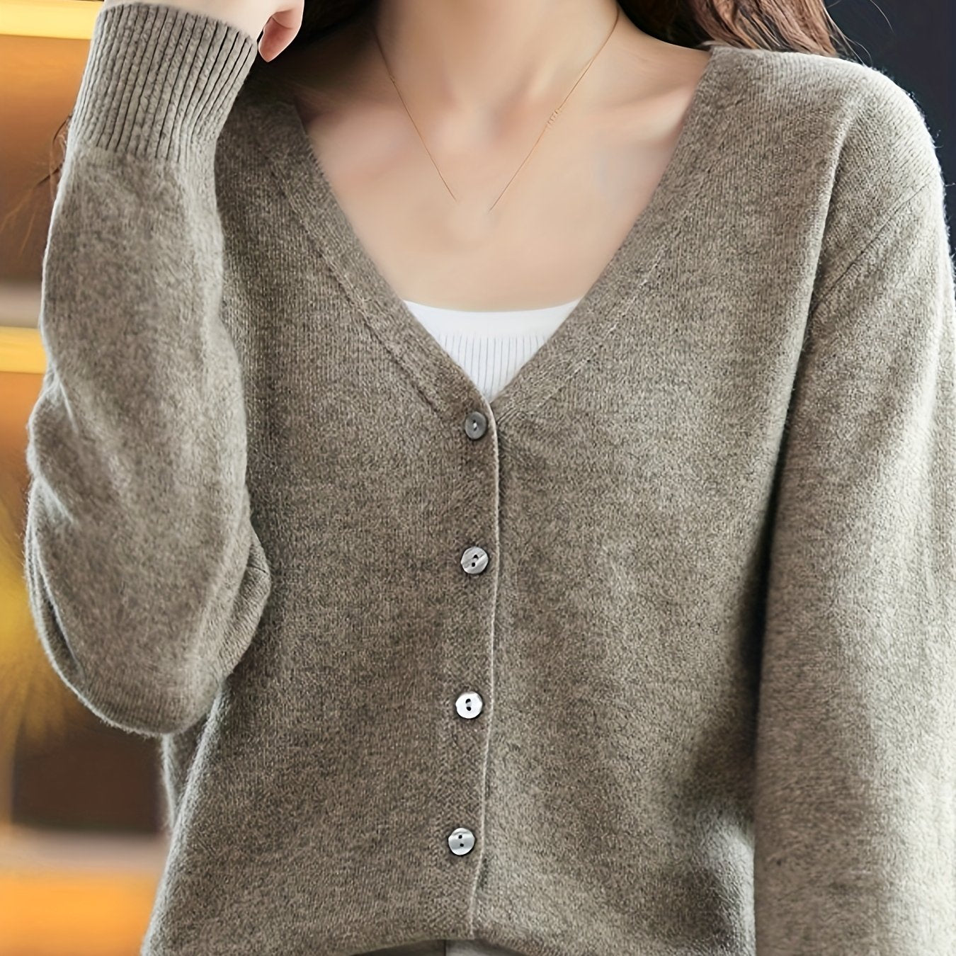 Julie | Effen vest met V-hals