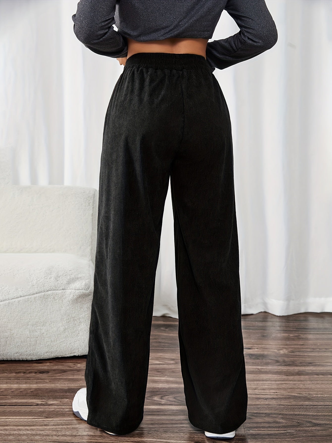 Lieve | Casual Gebreide Rechte Broek Met Zakken