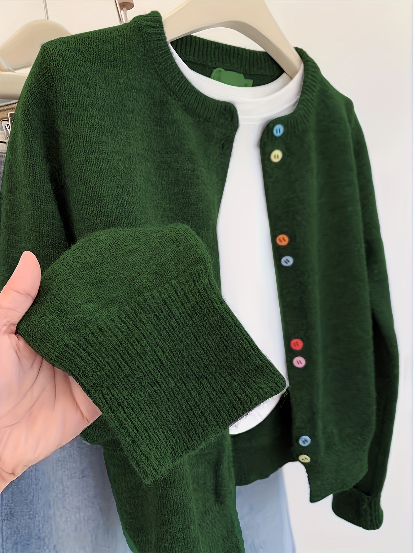 Janneke | Vintage Regenboog Knoop-Op Vest