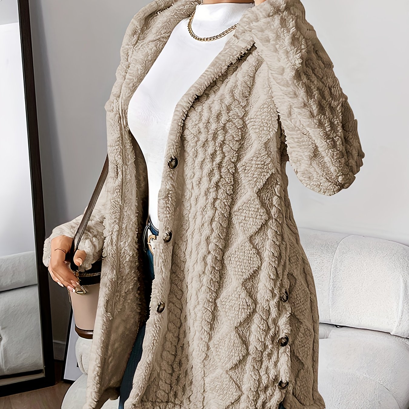 Dora | Lange Pluche Cardigan