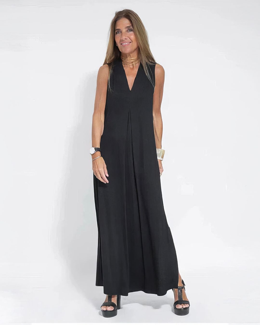 Annelies | Elegante Lange Jurk met Gratis Bijpassende Cardigan