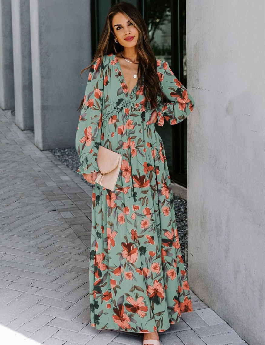 Corrie | Zomerse maxi-jurk met elegante bloemenprint