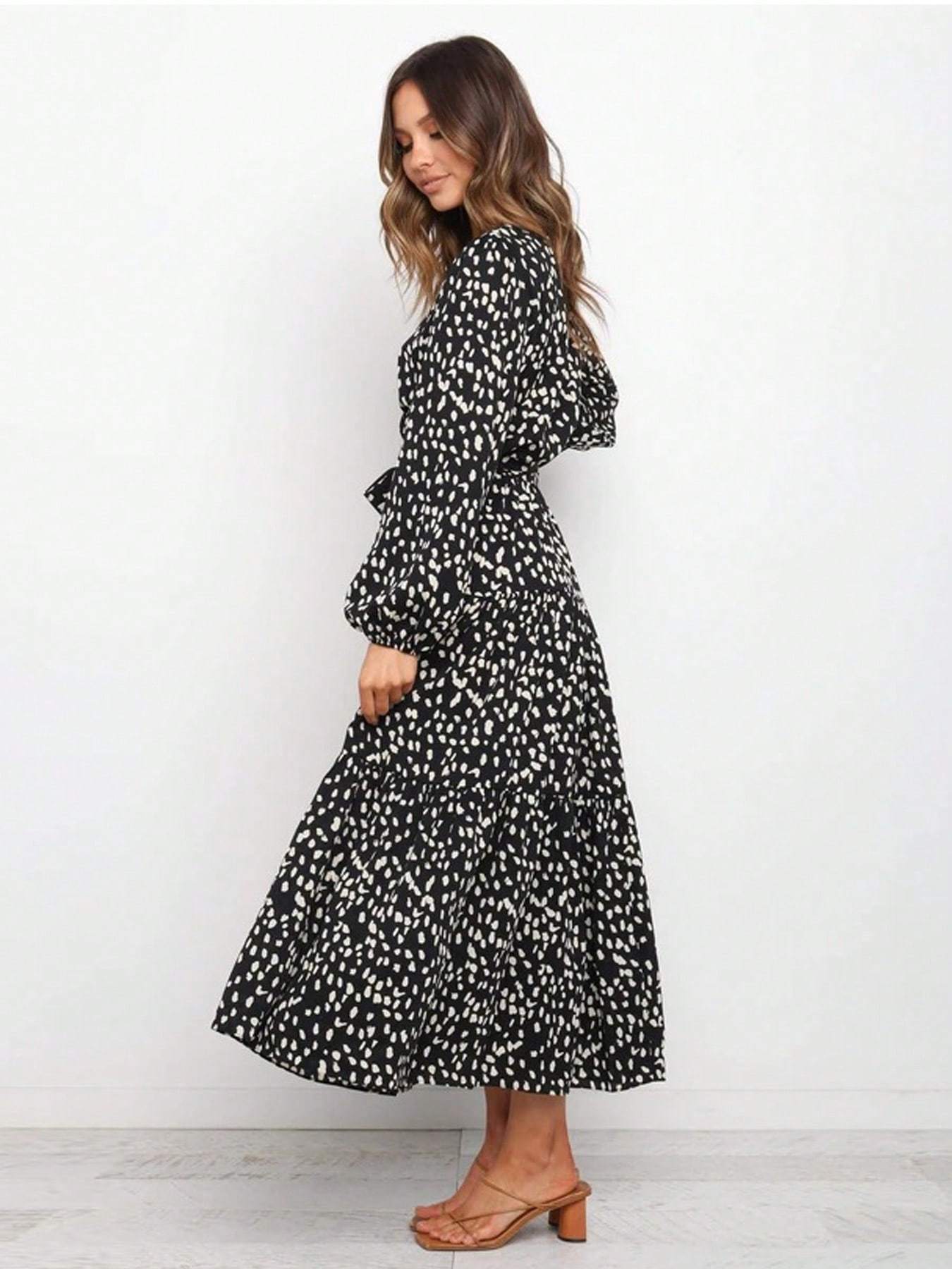 Catharina | Casual Lange Jurk Met V-Hals