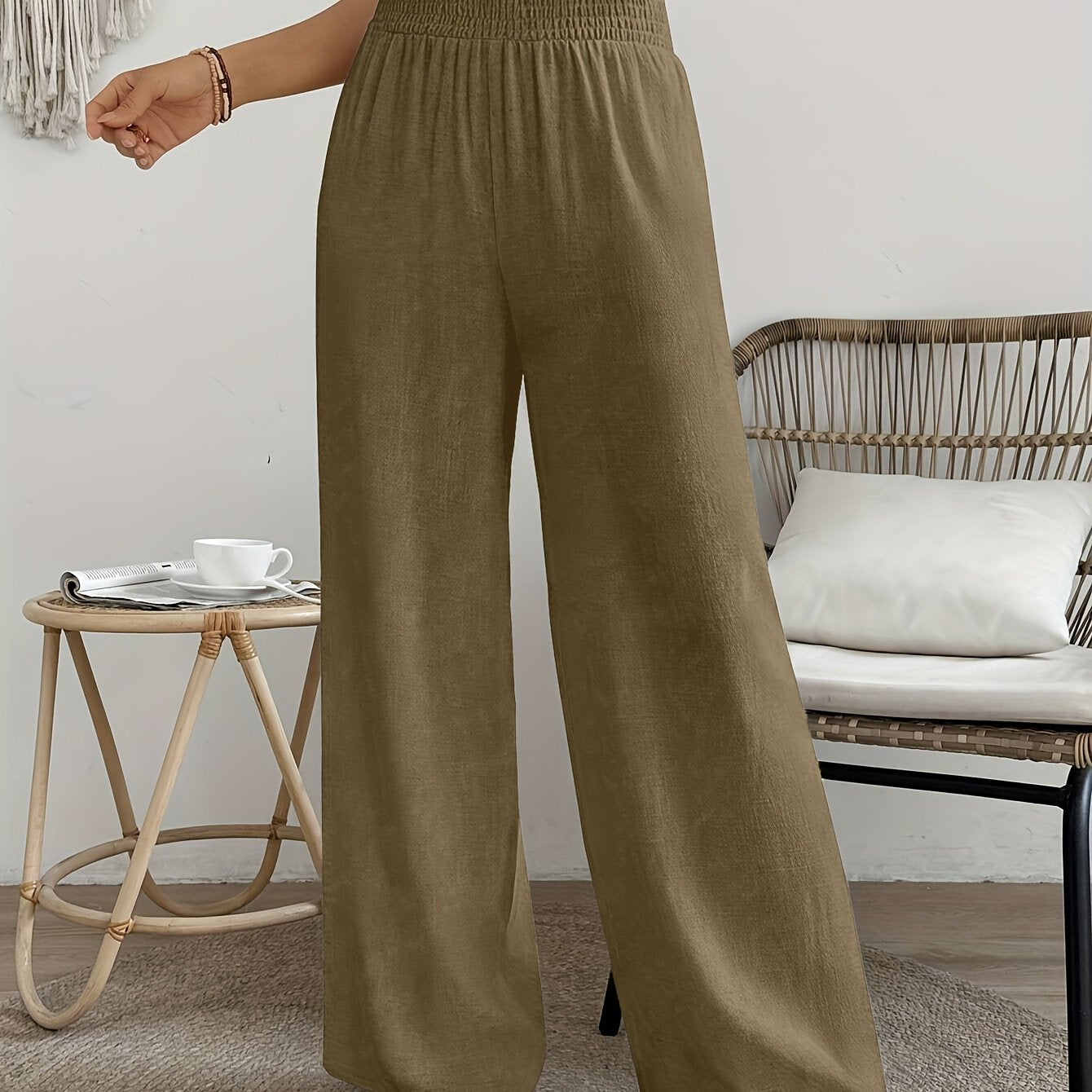 Ella | Casual Losse Broek Met Effen Kleur