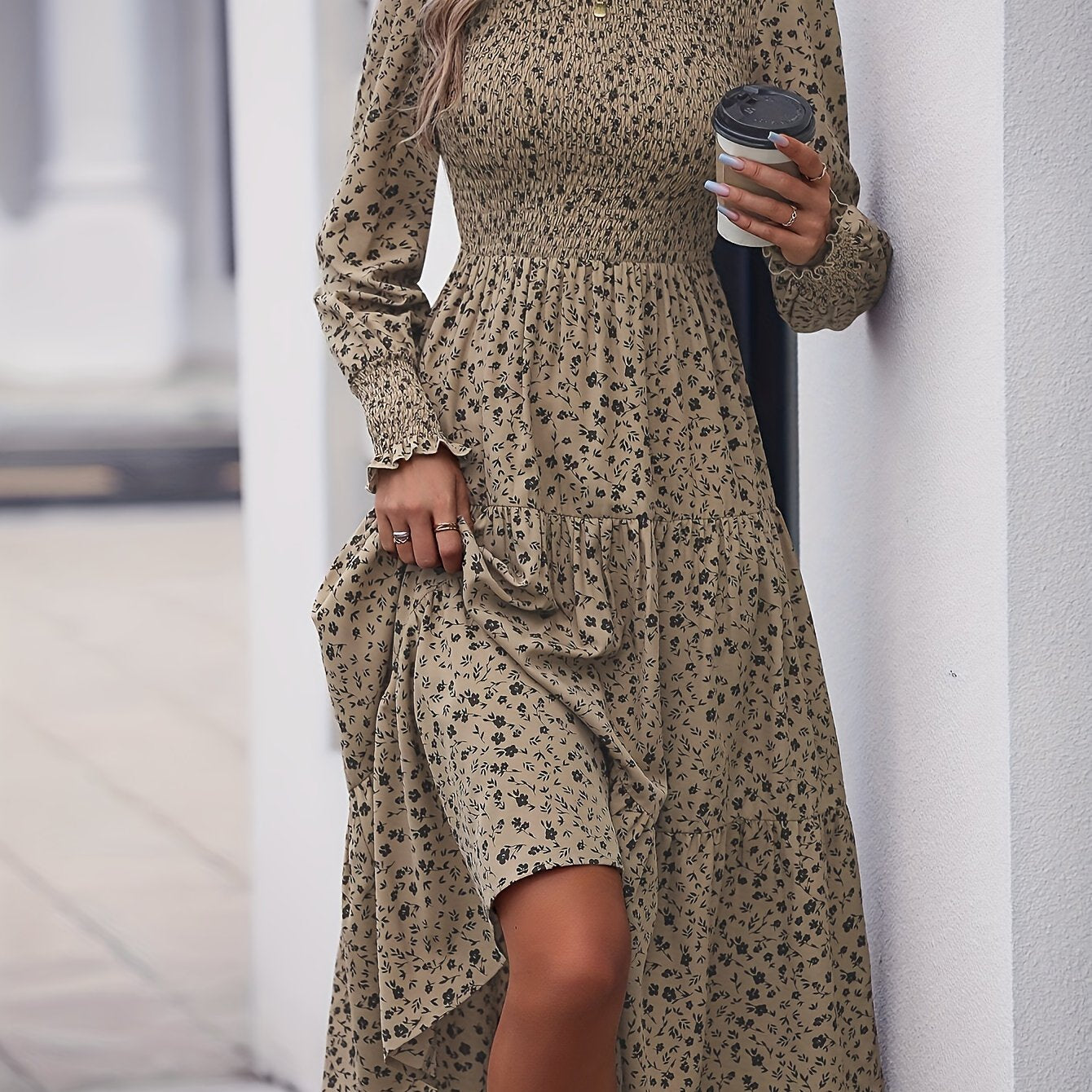 Maaike | Zomerse Jurk Met Gerimpelde Zoom