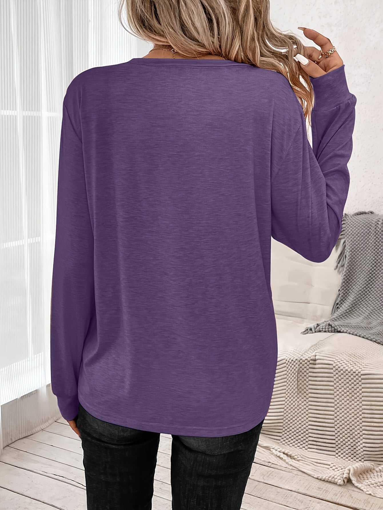 Evelien | Casual Lange Mouw Top Met Ronde Hals