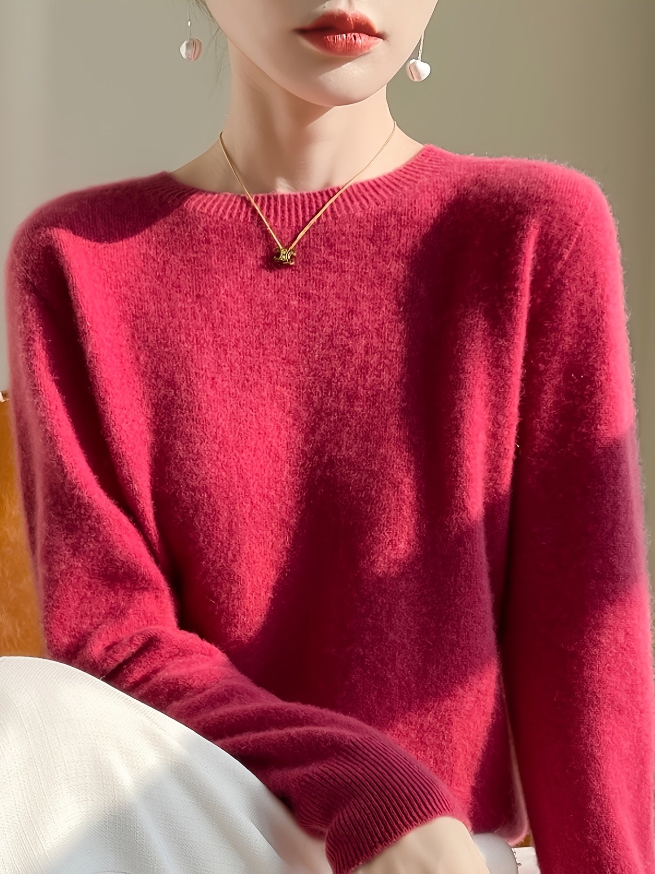 Danièle | Elegante Trui Met Ronde Hals