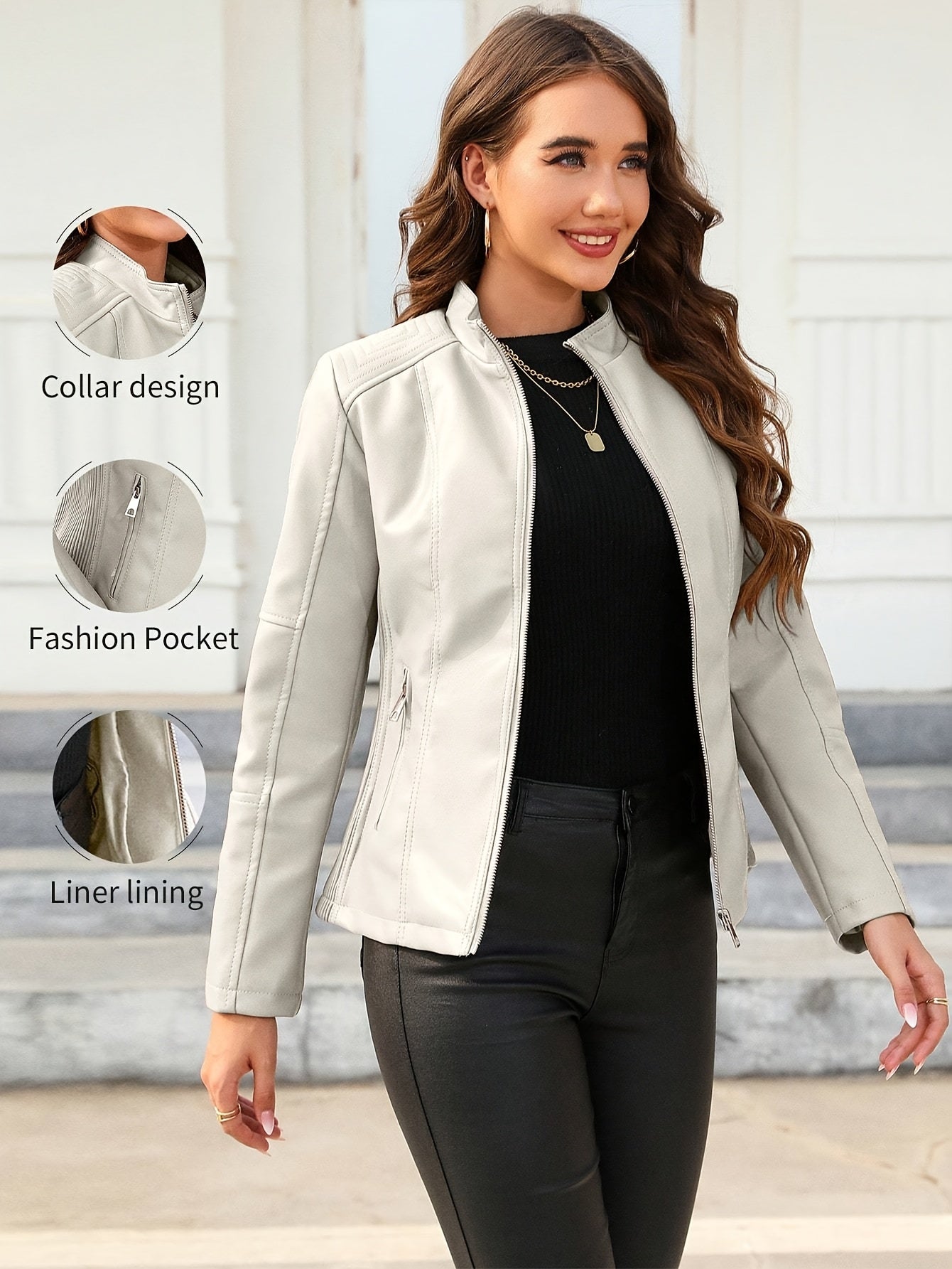 Elegante | Faux Leather Motorjacket